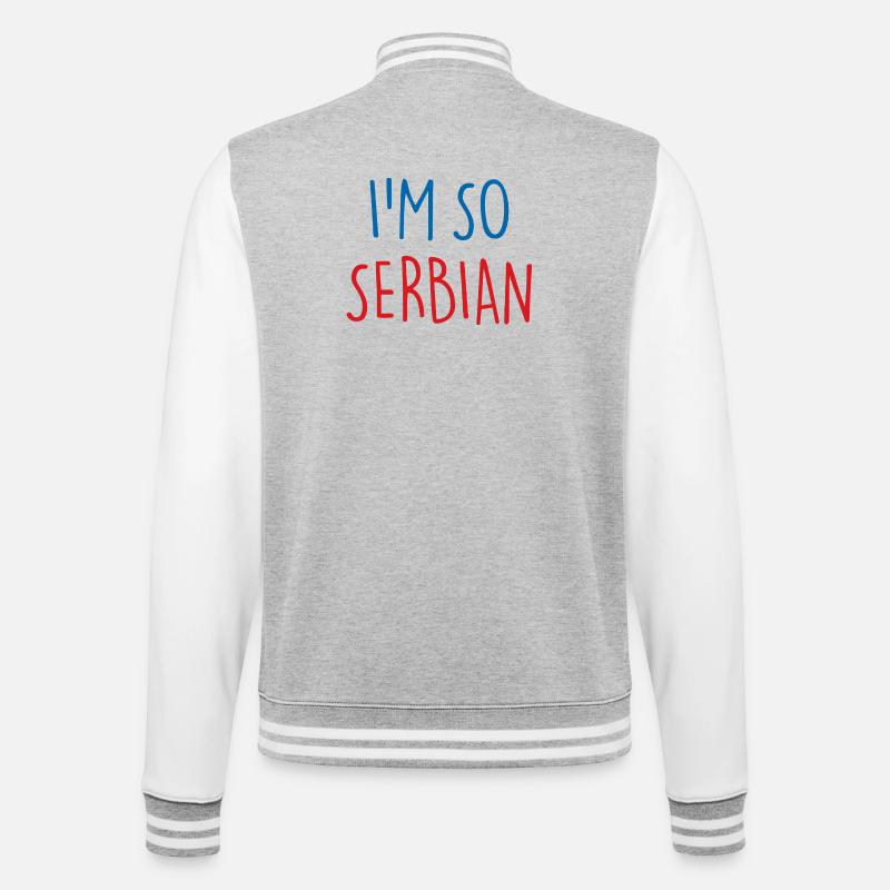 Je suis tellement serbe Serbie Serbie - Veste Teddy - gris chiné / blanc