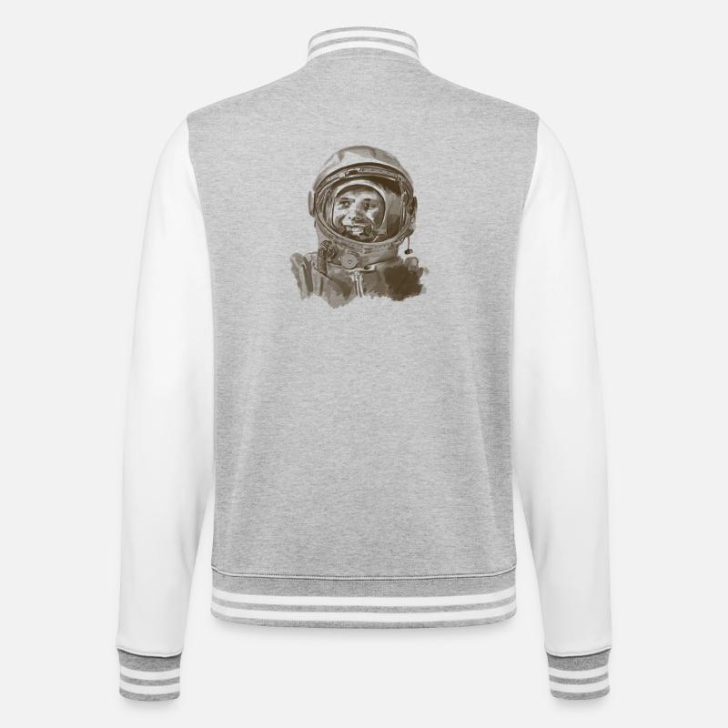 Impression esthétique de cosmonaute - Veste Teddy - gris chiné / blanc