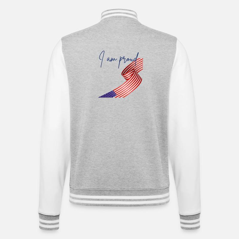 Fierté Américaine Enroulée à Drapeau - Veste Teddy - gris chiné / blanc