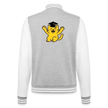 Bachelor Cat / Cat Diploma - College Sweat Jacket - heather grey/white - Back - Marisol (170cm)