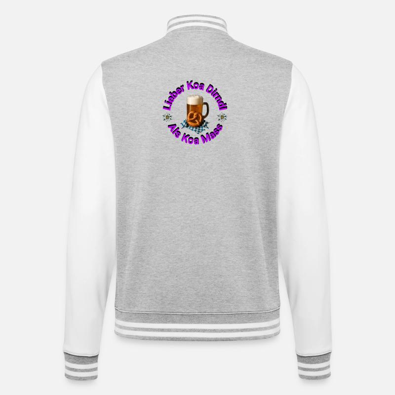 Better Koa Dirndl than Koa Mass - College Sweat Jacket - heather grey/white