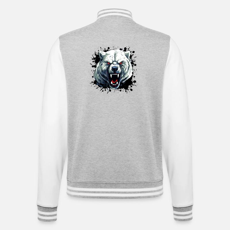 Polar Bear Polar Bear - College Sweat Jacket - heather grey/white