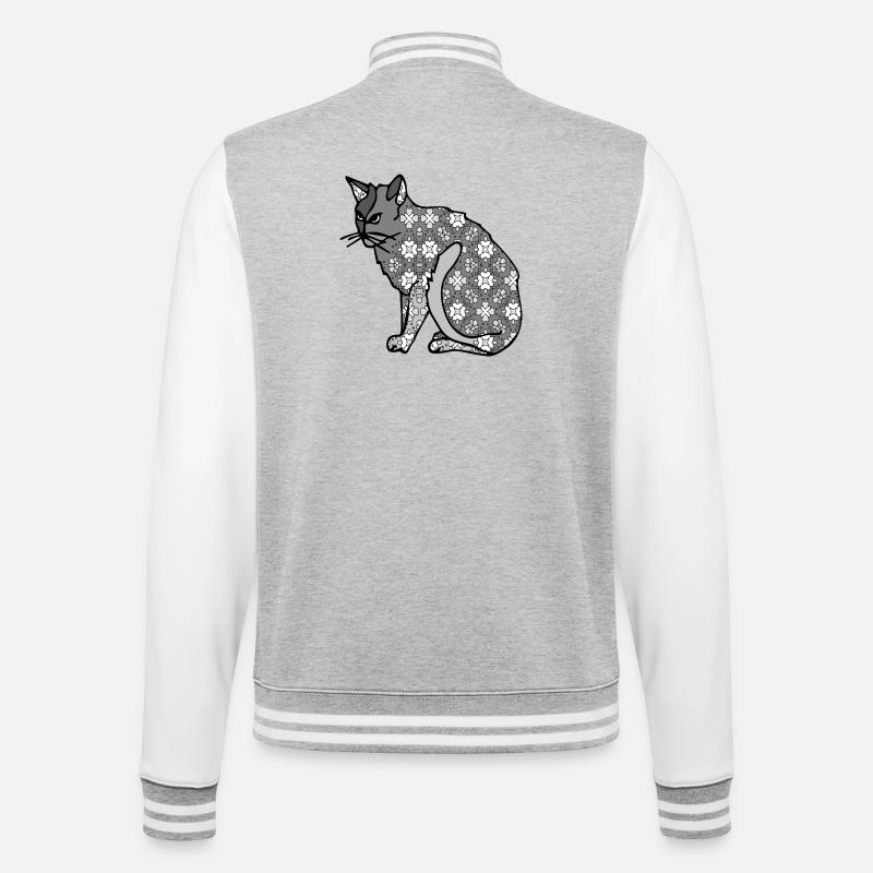 chat - Veste Teddy - gris chiné / blanc