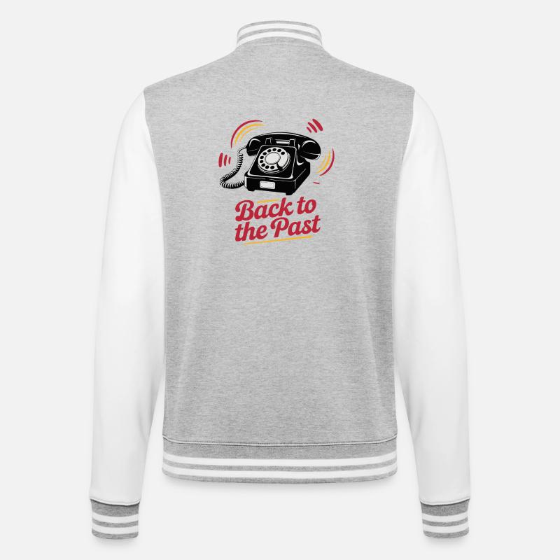 Retro Wählscheibentelefon Nostalgie Design - College-Sweatjacke - Grau meliert/Weiß