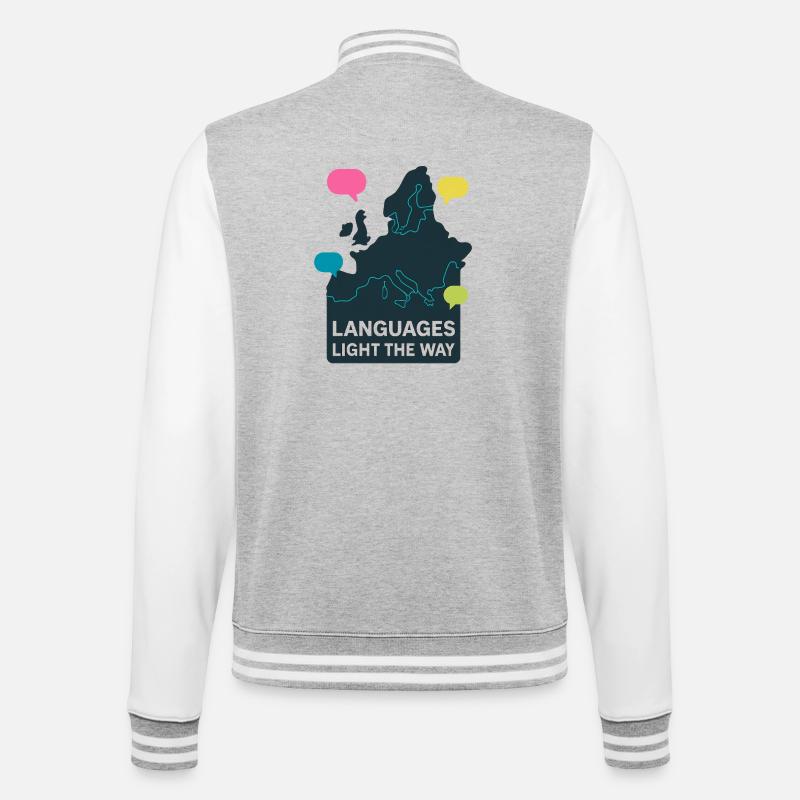 Languages light the way Languages Europe - College Sweat Jacket - heather grey/white