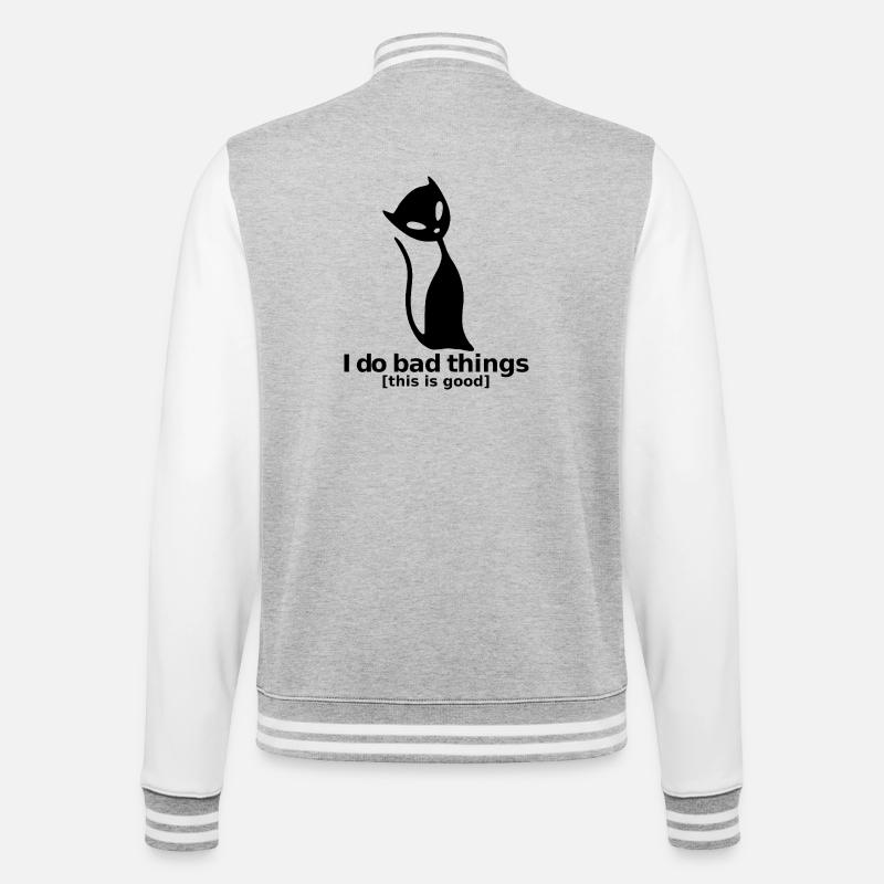Black Cat – Sexy, effronté et emblématique - Veste Teddy - gris chiné / blanc