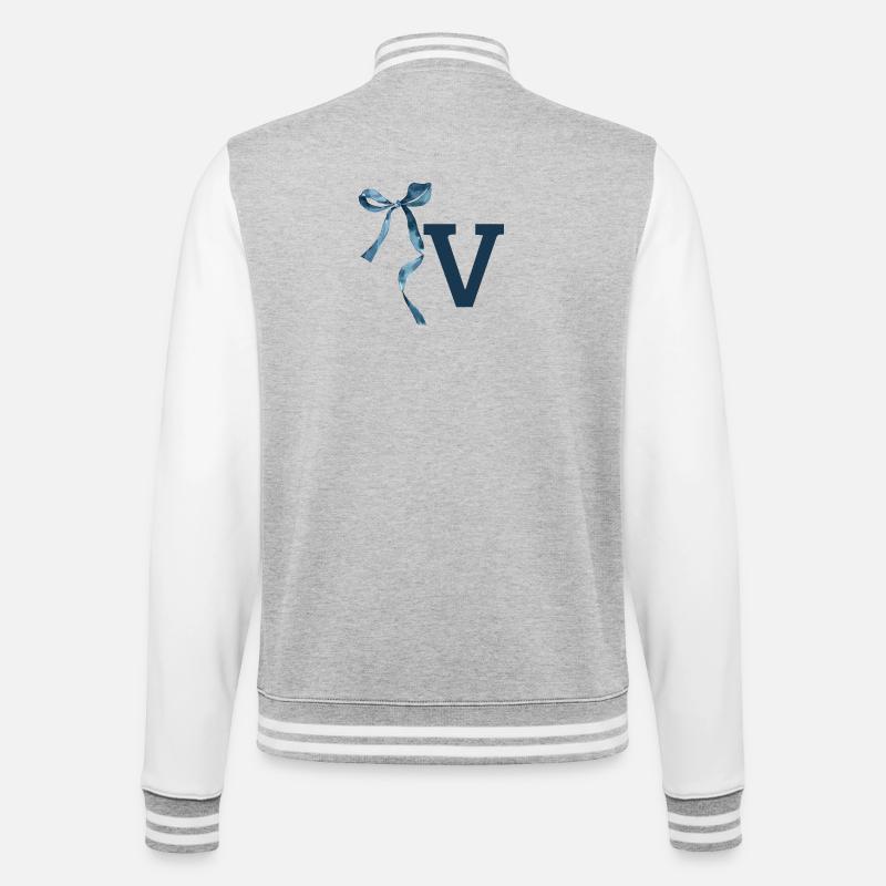 Monogram v gift idea - College Sweat Jacket - heather grey/white