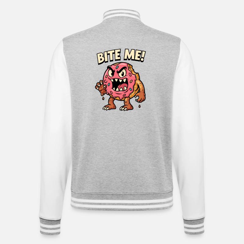 Illustration de monstre de beignet vif - Veste Teddy - gris chiné / blanc