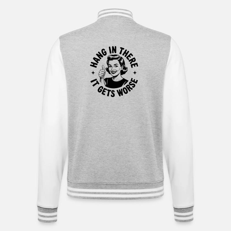 Restez à l’écoute, ça empire - Veste Teddy - gris chiné / blanc