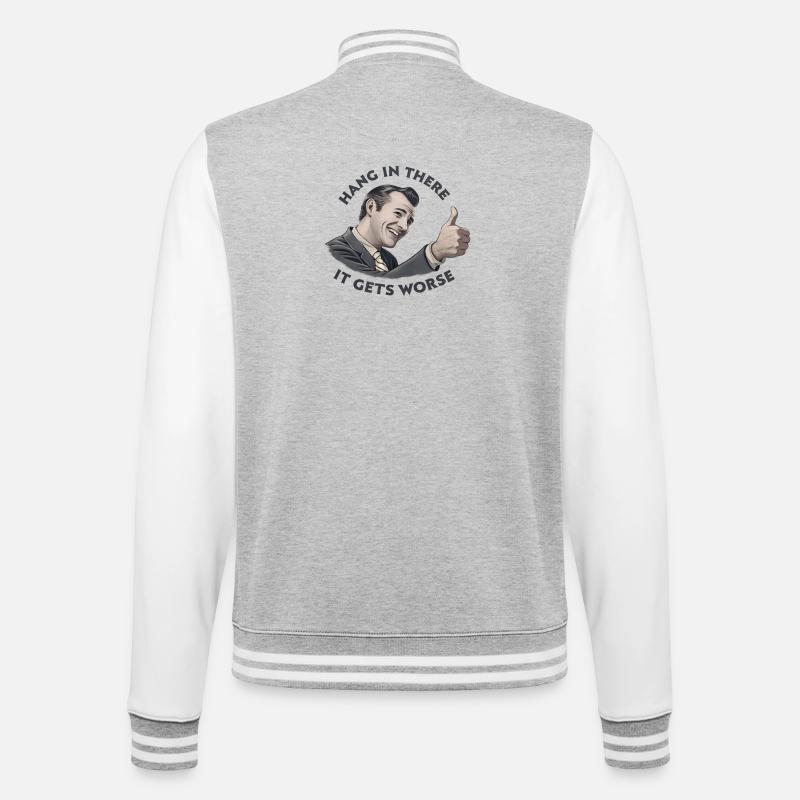 Restez à l’écoute, ça empire - Veste Teddy - gris chiné / blanc