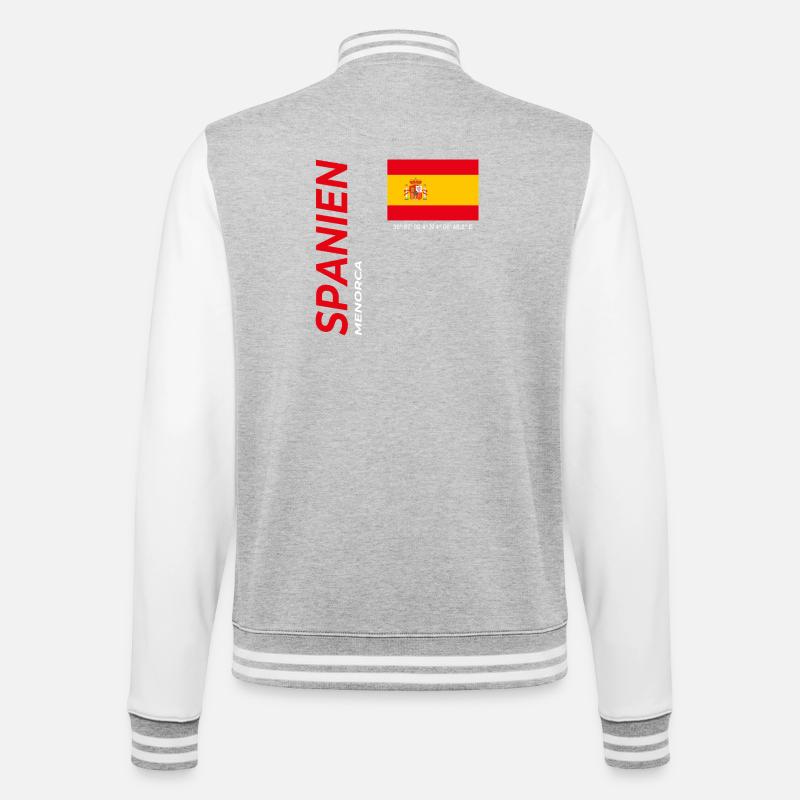 Menorca - College-Sweatjacke - Grau meliert/Weiß