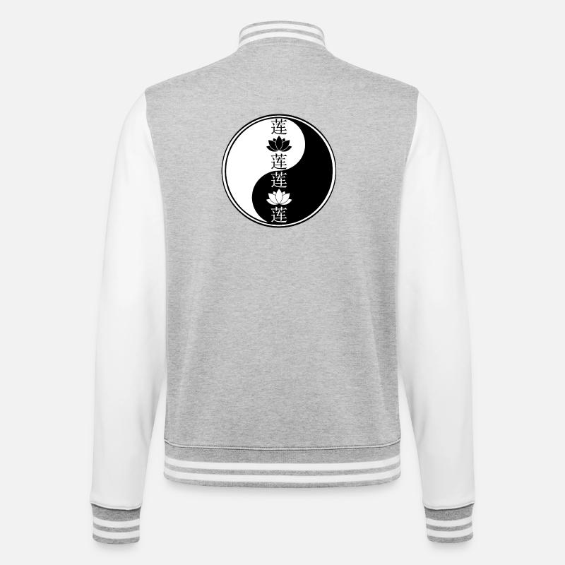 Fleur de lotus yin yang - Veste Teddy - gris chiné / blanc