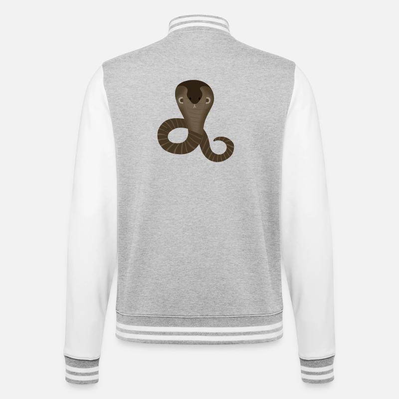 Stylish Cobra Illustration for Apparel - College Sweat Jacket - heather grey/white