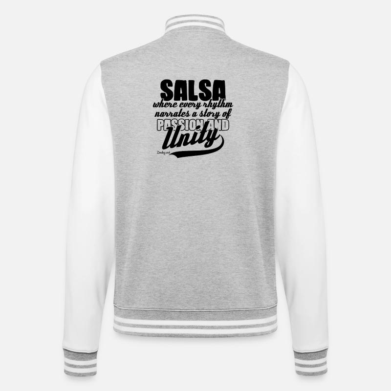Salsa Danse Cuba Latin Party Chemise - Veste Teddy - gris chiné / blanc