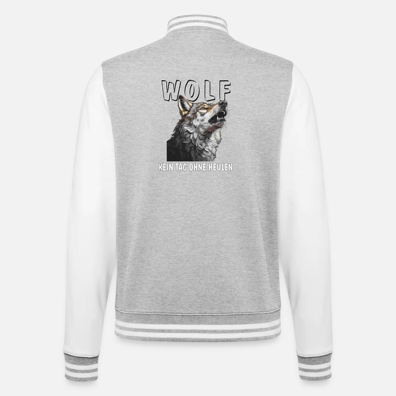 WOLF PAS UN JOUR SANS HURLER - Veste Teddy - gris chiné / blanc