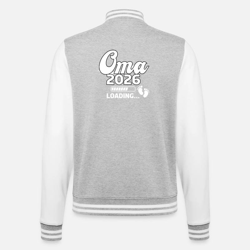 Granny 2026 Loading Design - College Sweat Jacket - heather grey/white