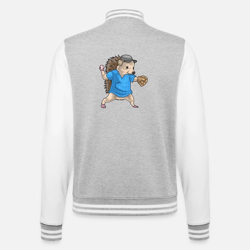 Hérisson Baseball Gant de Baseball - Veste Teddy - gris chiné / blanc