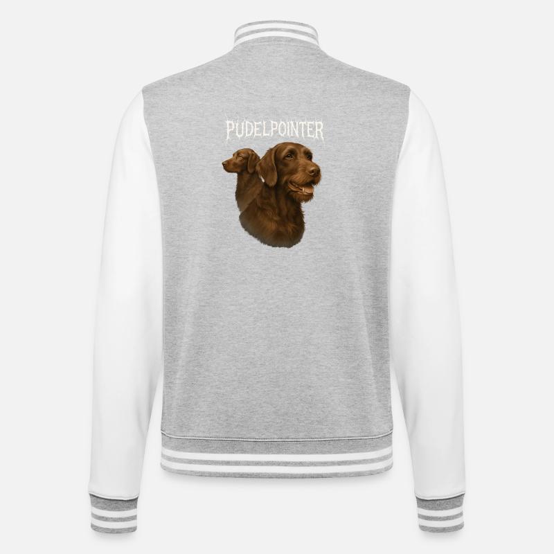 Poodle Pointer - College Sweat Jacket - heather grey/white