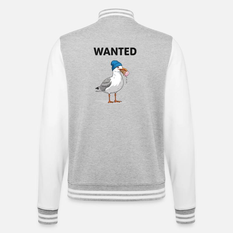 Gesucht Möwe Eiscreme Abenteuer - College-Sweatjacke - Grau meliert/Weiß