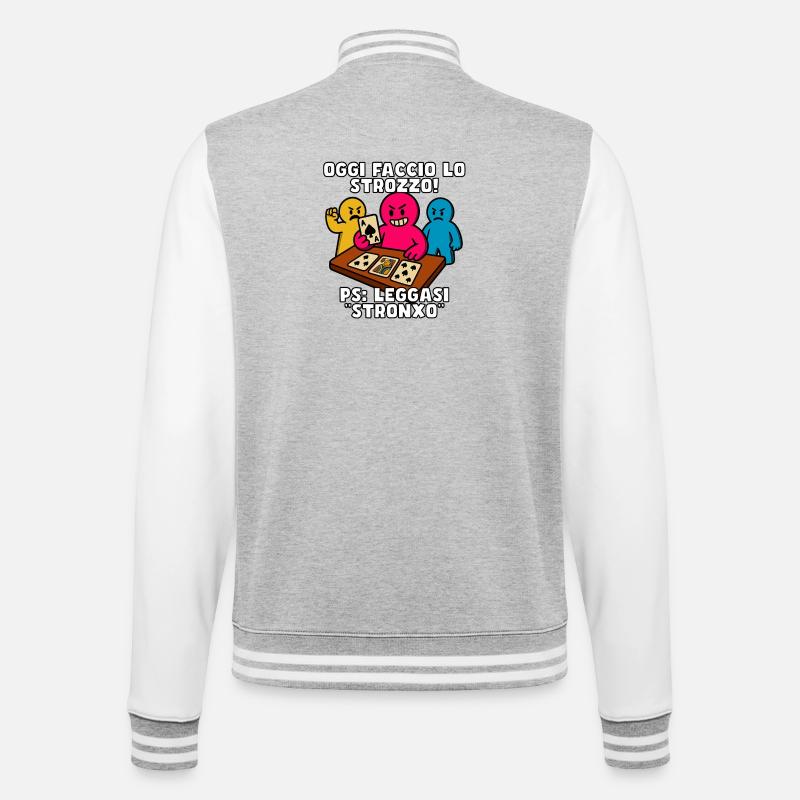 Heute bin ich ein Kredithai! - College-Sweatjacke - Grau meliert/Weiß