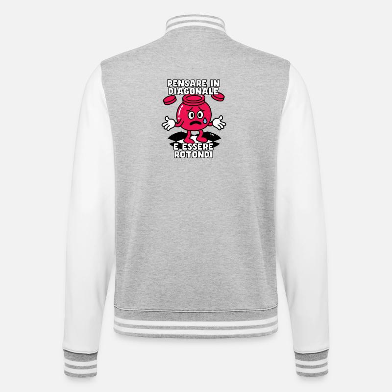 Pensez en diagonale, soyez rond - Veste Teddy - gris chiné / blanc