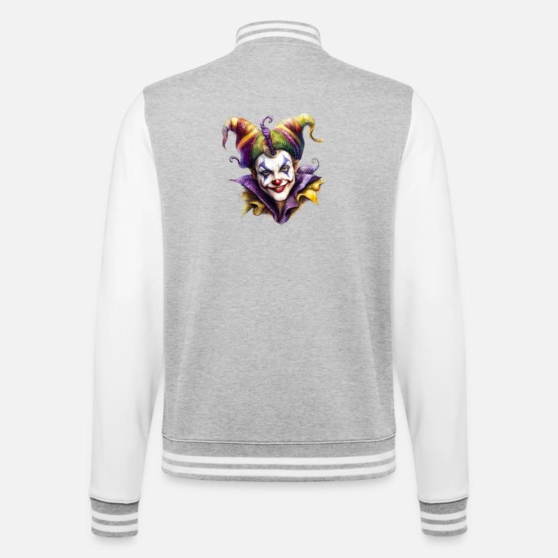 Illustration de visage de clown - Veste Teddy - gris chiné / blanc