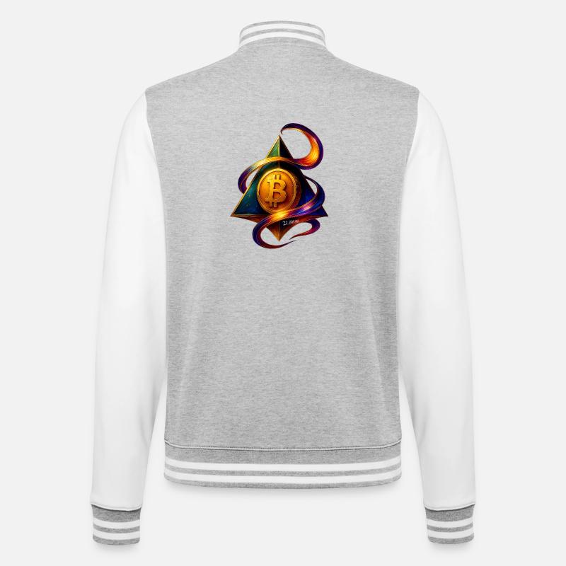 Conception créative Bitcoin et Blockchain - Veste Teddy - gris chiné / blanc