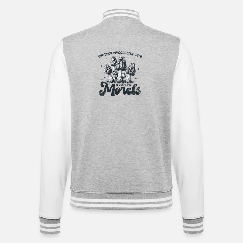 Amateur Mycologist With Questionable Morels - College Sweat Jacket - heather grey/white