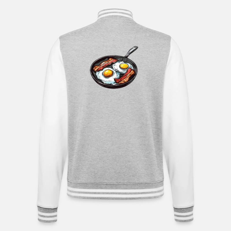 Kitchen Magic Breakfast Motif - College Sweat Jacket - heather grey/white