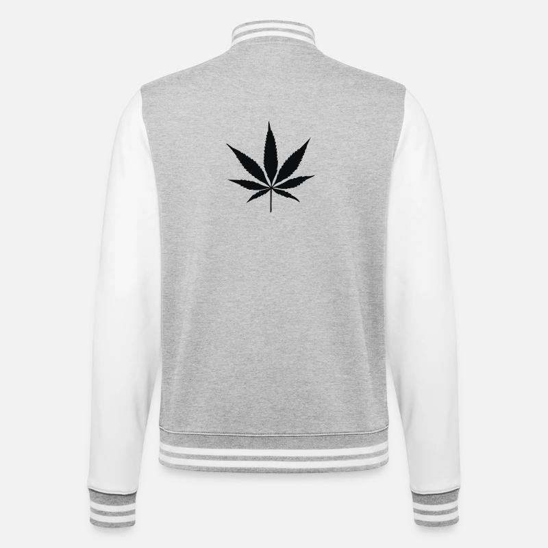 Silhouette de feuille de cannabis - Veste Teddy - gris chiné / blanc