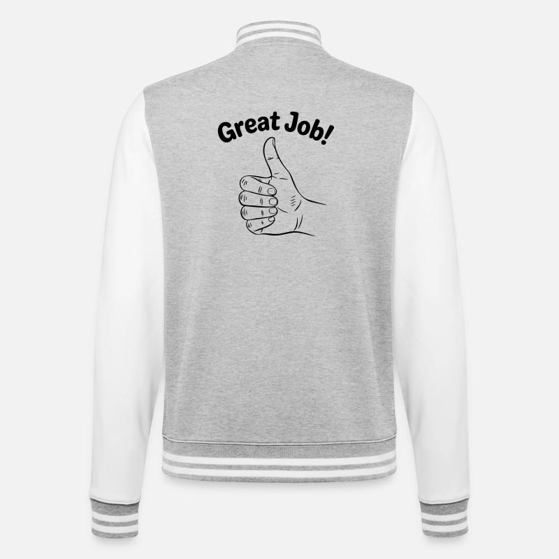 Excellent travail, pouce en l’air - Veste Teddy - gris chiné / blanc