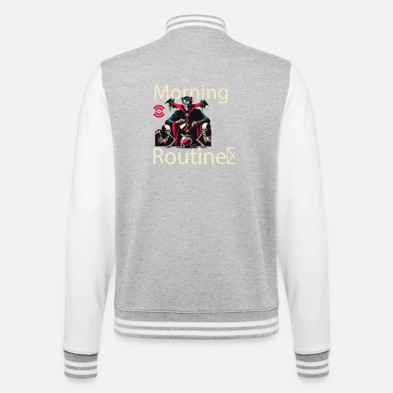Spooky Morning Routine - College Sweat Jacket - heather grey/white