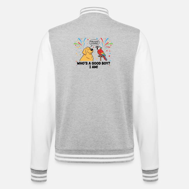 Wer ist ein braver Junge ? - College-Sweatjacke - Grau meliert/Weiß