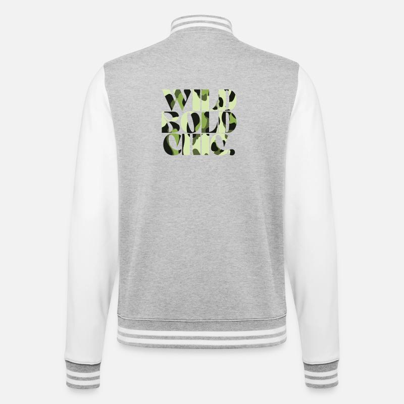 Wild Bold Chic Camouflage Chic - College-Sweatjacke - Grau meliert/Weiß