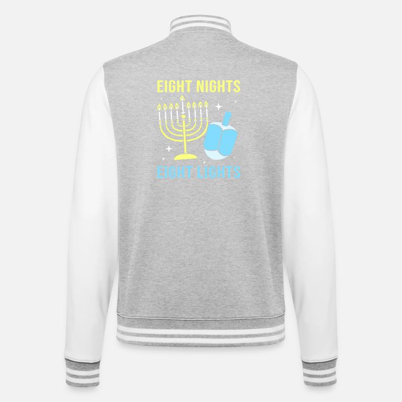 Hanoukka Hanoukka Hanoucca - Veste Teddy - gris chiné / blanc