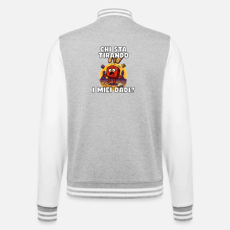 Who rolls my dice? Help. - College Sweat Jacket - heather grey/white