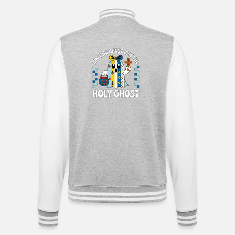 Ain't_No_Ghost_Like_The_Holy_Ghost - College-Sweatjacke - Grau meliert/Weiß