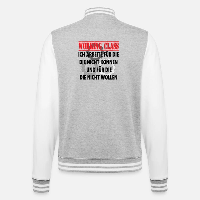 Working Class Gears - College Sweat Jacket - heather grey/white