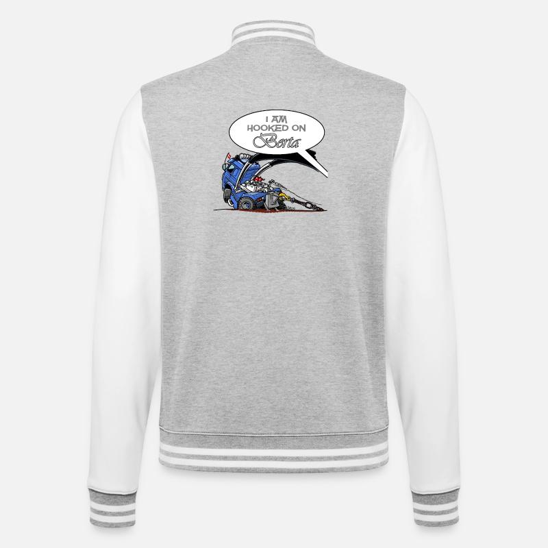 HookedOnBERTA - College Sweat Jacket - heather grey/white