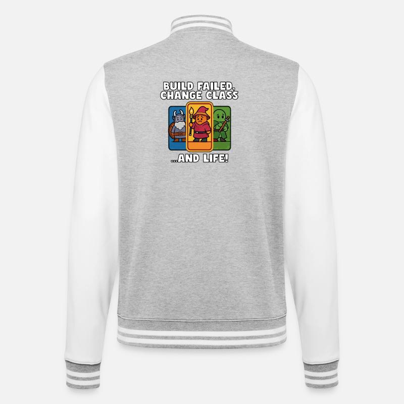 Build Failed, Change Class - College Sweat Jacket - heather grey/white