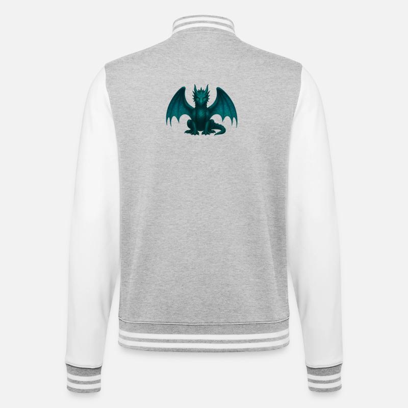 Dragon d’éther – Magie et transformation - Veste Teddy - gris chiné / blanc