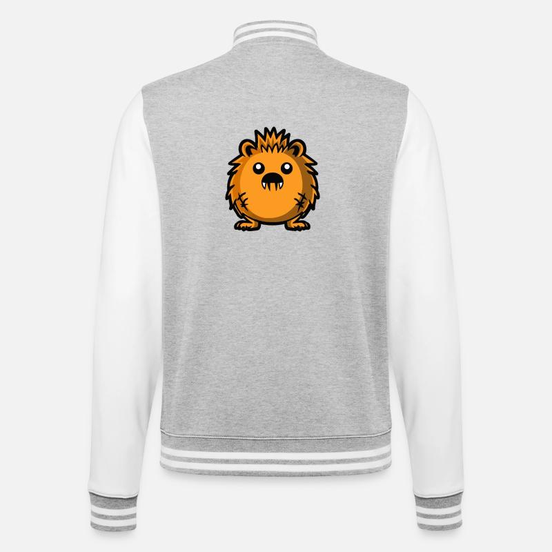 Igel Halloween Comic Lustig - College-Sweatjacke - Grau meliert/Weiß