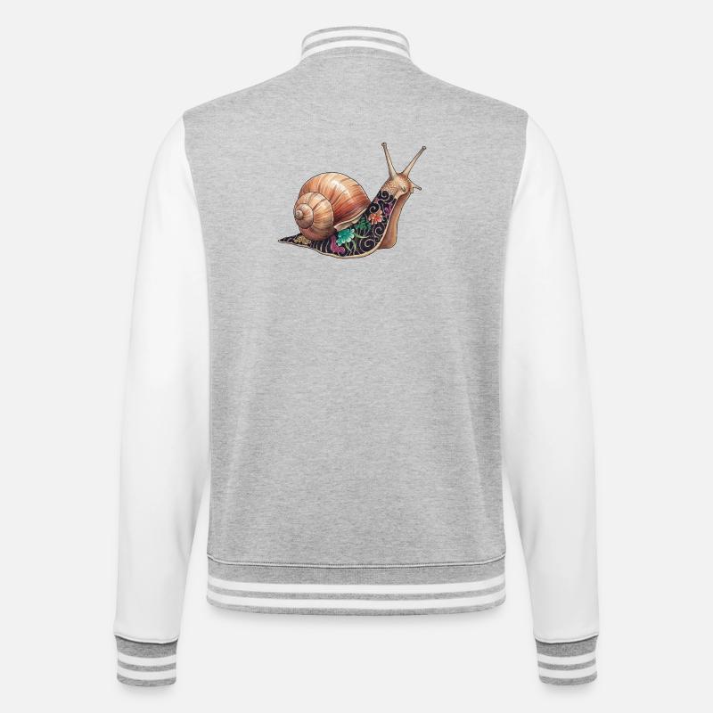 Yakuza Snail – Die langsame Tinte - College-Sweatjacke - Grau meliert/Weiß