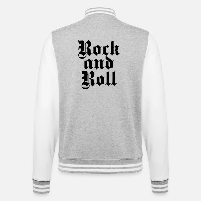 rock and roll gpthic logo design. - College Sweat Jacket - heather grey/white