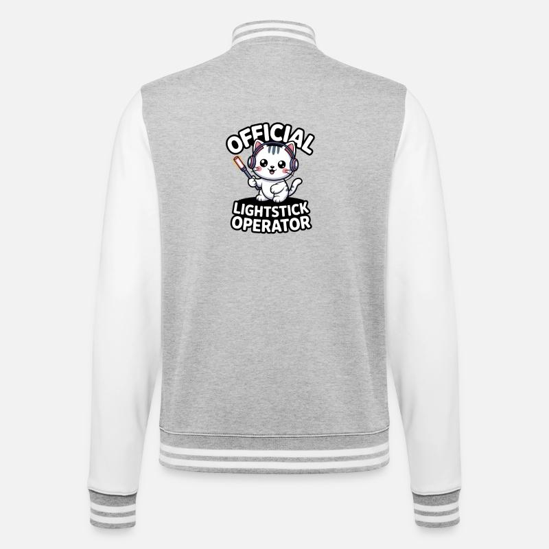 K-Pop Fan Lightstick Korea - College-Sweatjacke - Grau meliert/Weiß