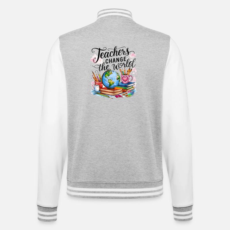 Les enseignants changent le monde - Veste Teddy - gris chiné / blanc