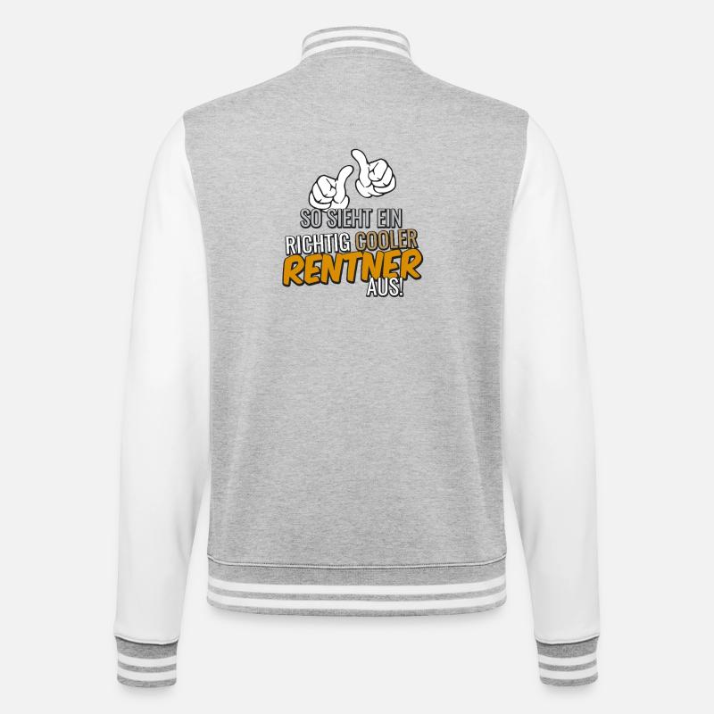 So sieht ein cooler Rentner aus - College-Sweatjacke - Grau meliert/Weiß