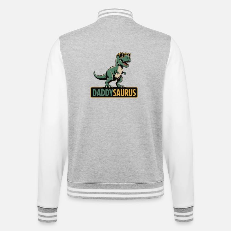 DaddySaurus Dino Tee - Veste Teddy - gris chiné / blanc