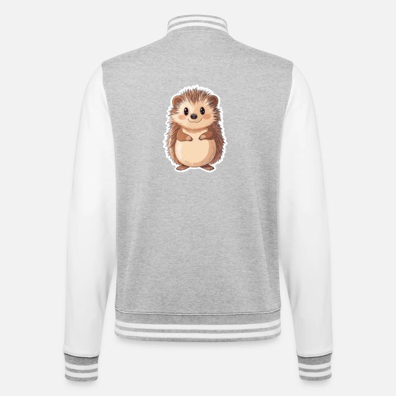 Hérisson - Veste Teddy - gris chiné / blanc