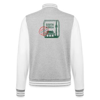 South Korea Souvenir – I Was There Design - College Sweat Jacket - heather grey/white - Back - Marisol (170cm)